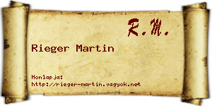 Rieger Martin névjegykártya