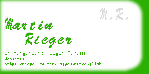 martin rieger business card